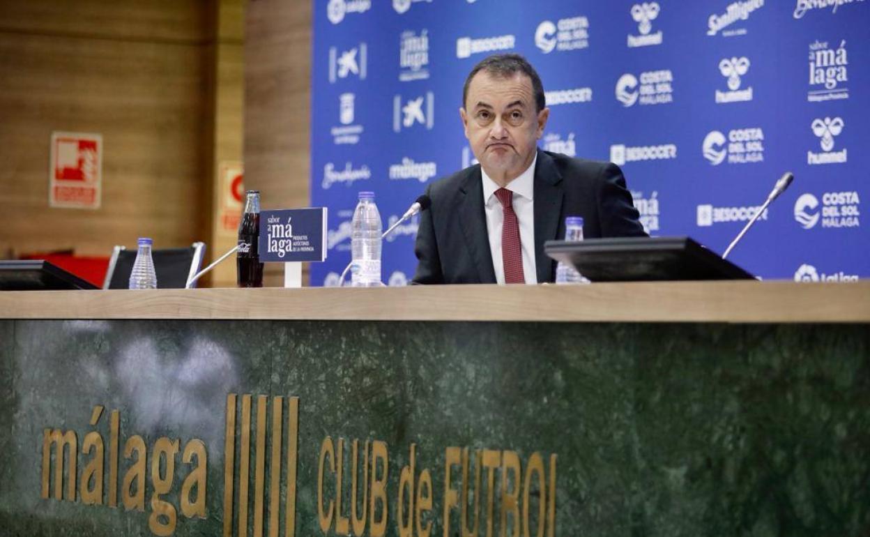 El administrador judicial, José María Muñoz, durante la comparecencia. 