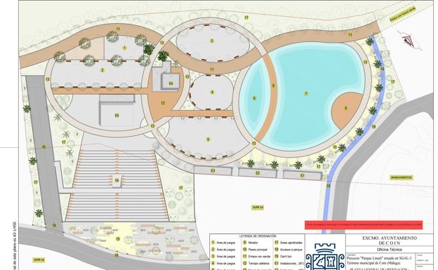 Plano del parque lineal.