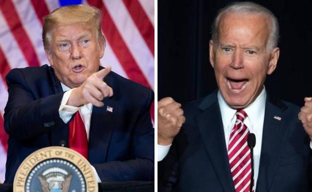 El líder republicano, Donald Trump, y el presidente demócrata, Joe Biden. 