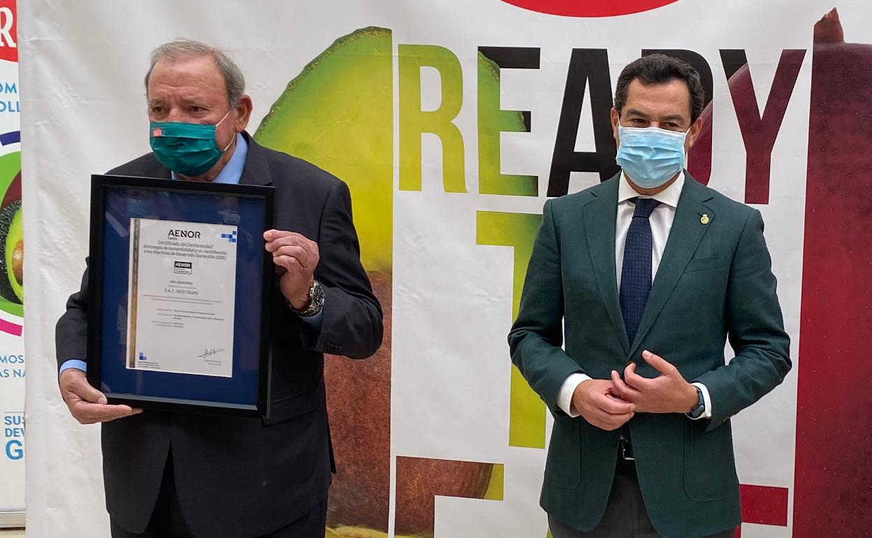 El presidente de Trops, José Lorca, con el presidente de la Junta, Juanma Moreno, en noviembre de 2020. 