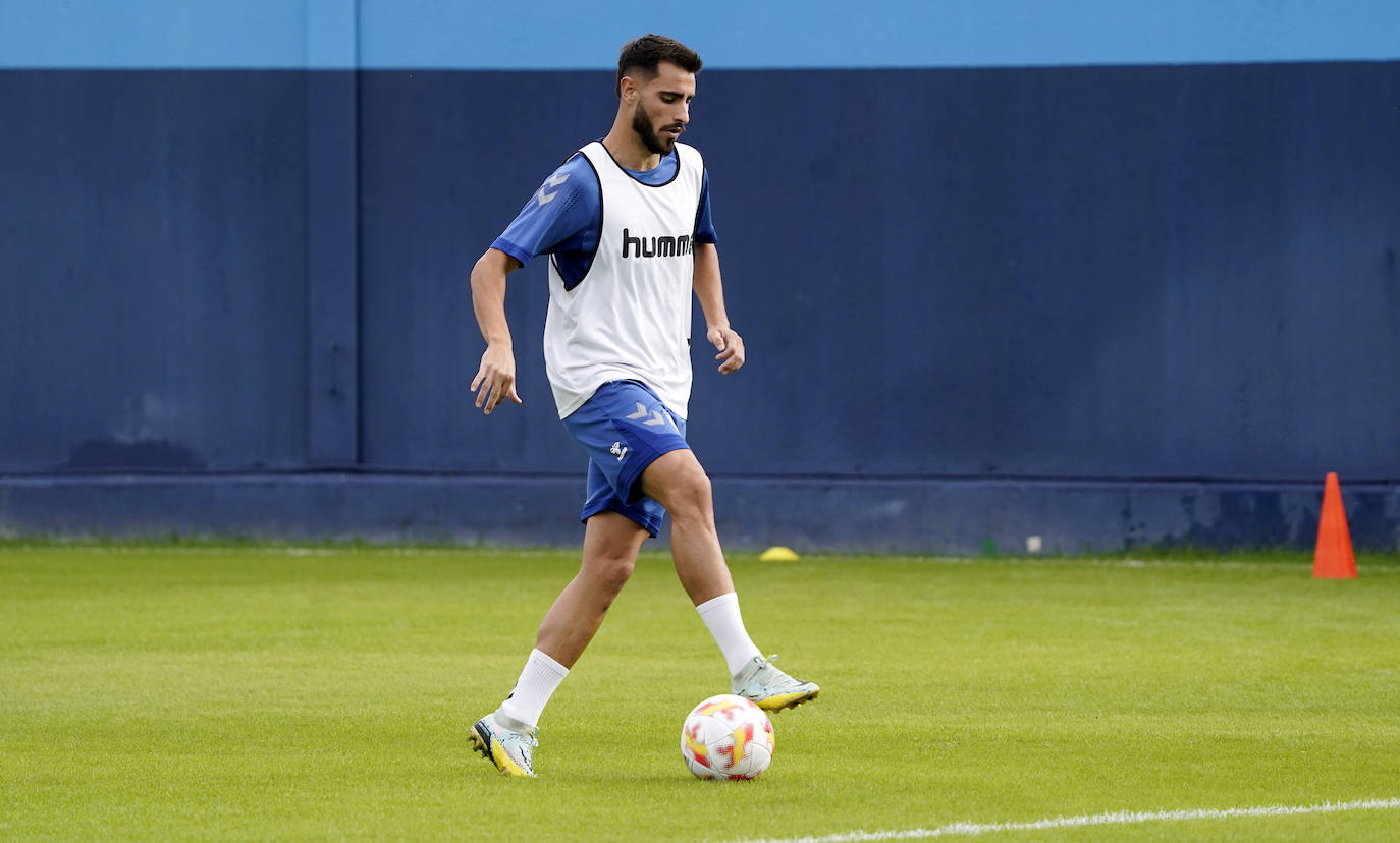 El jugador del Málaga, Luis Muñoz, en el entrenamiento del pasado miércoles, antes de su recaída.