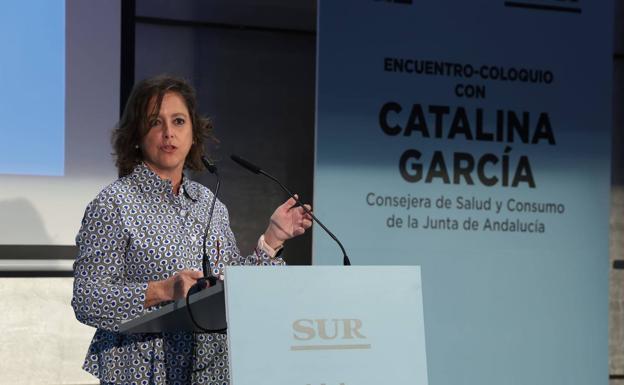 a consejera de Salud y Consumo de la Junta de Andalucía, Catalina García, este lunes.