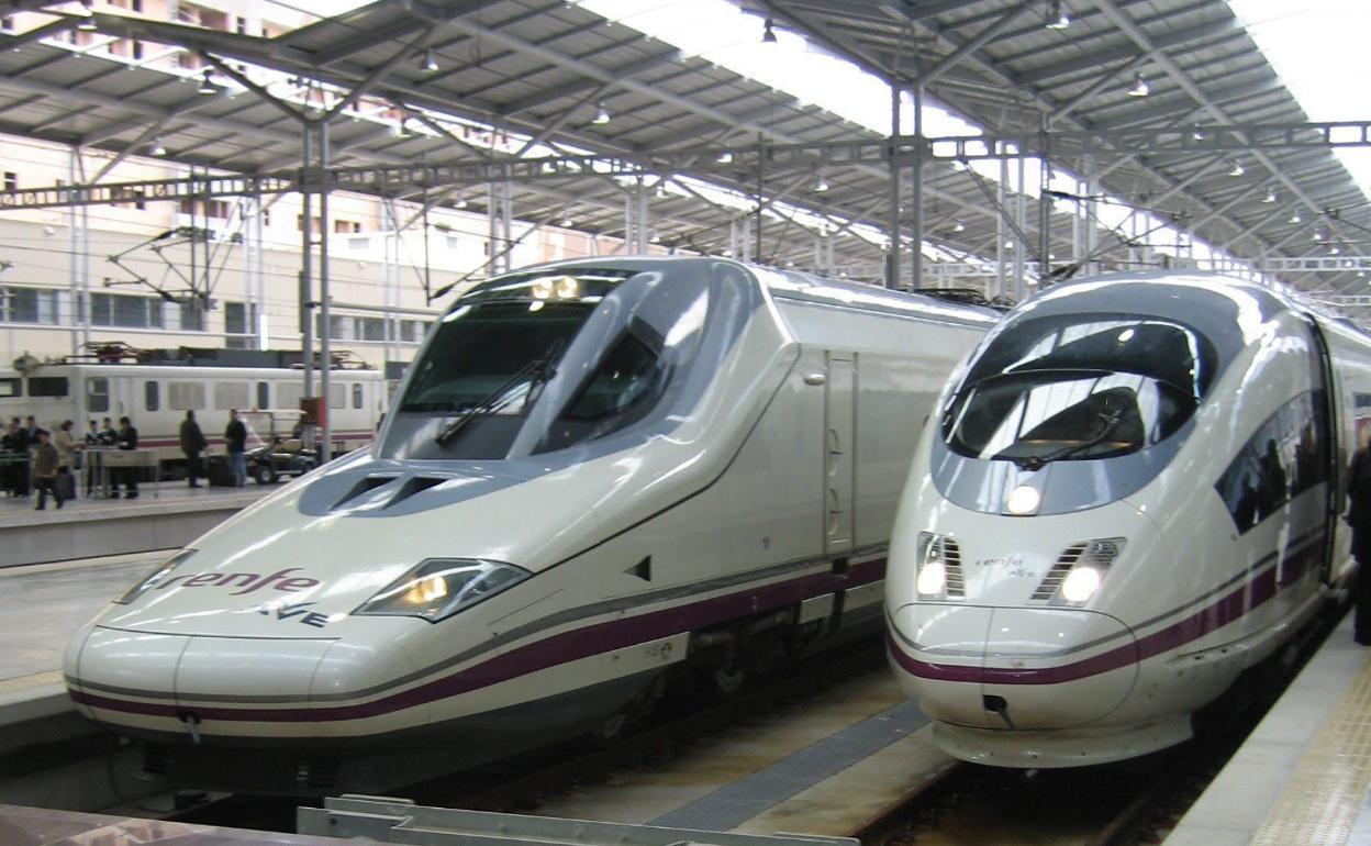 Trenes de alta velocidad en la estación María Zambrano de Málaga