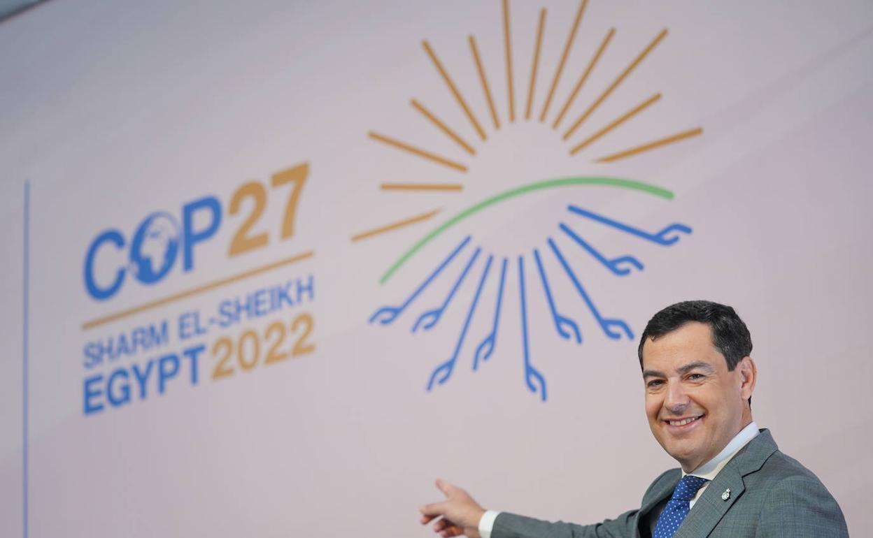 Juanma Moreno, en la cumbre COP27.