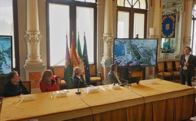 Presentación del proyecto ganador, este martes, en el Salón de los Espejos del Ayuntamiento. 