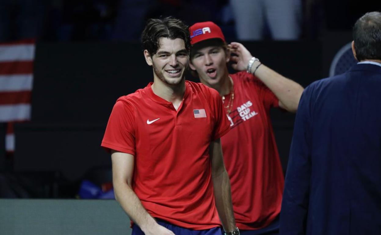 Taylor Fritz, sonriente después de sellar su triunfo ante Musetti este jueves. 