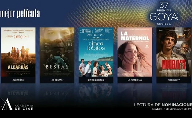 Las cinco producciones candidatas a mejor película del año en los premios Goya. 