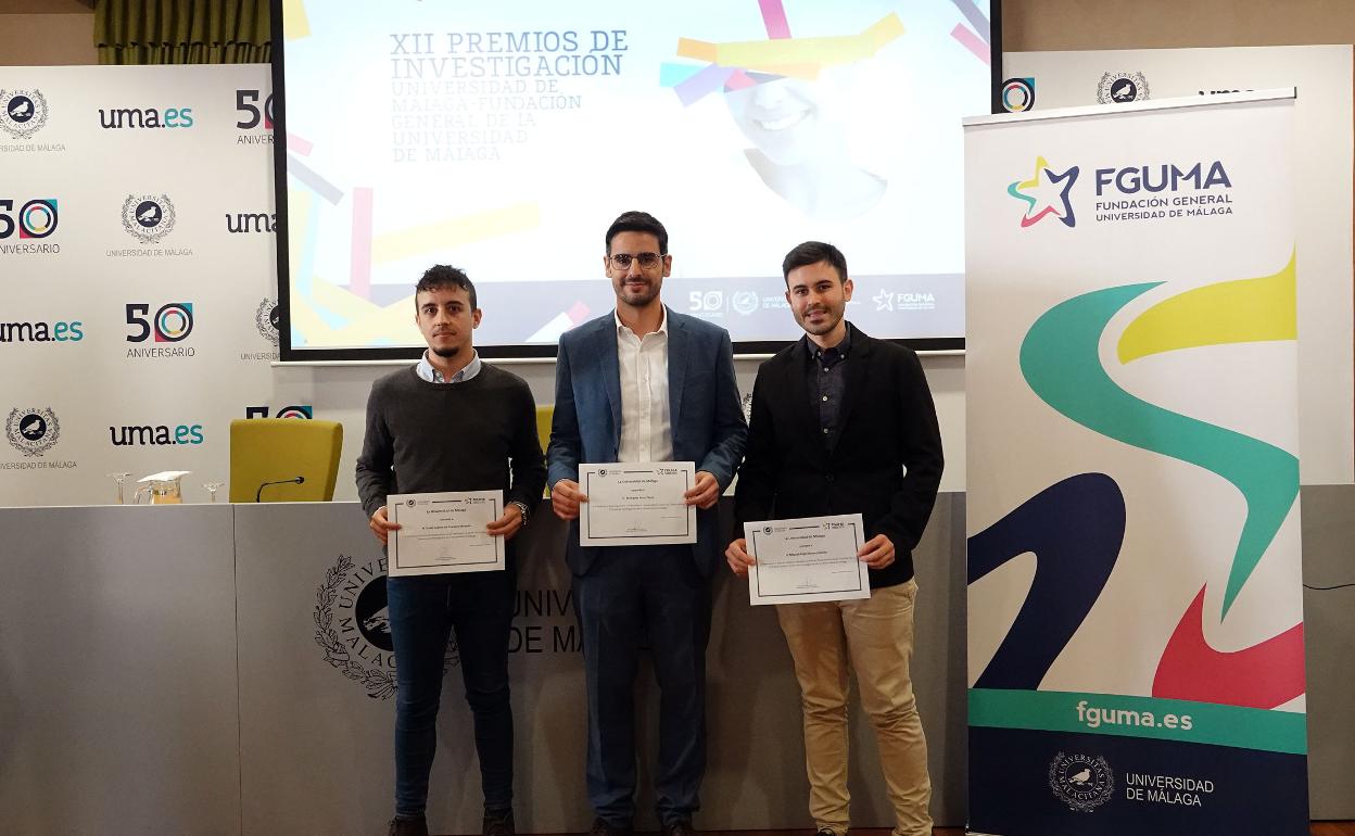 David Ladrón de Guevara, Bernardo Peris y Miguel Ángel Gómez, tres de los cinco premiados. 