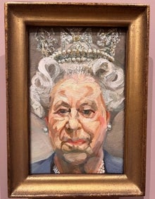 Imagen secundaria 2 - Autorretrato de Lucien Freud (arriba). Debajo retratos del barón Thyssen y de Isabel II de Inglaterra 