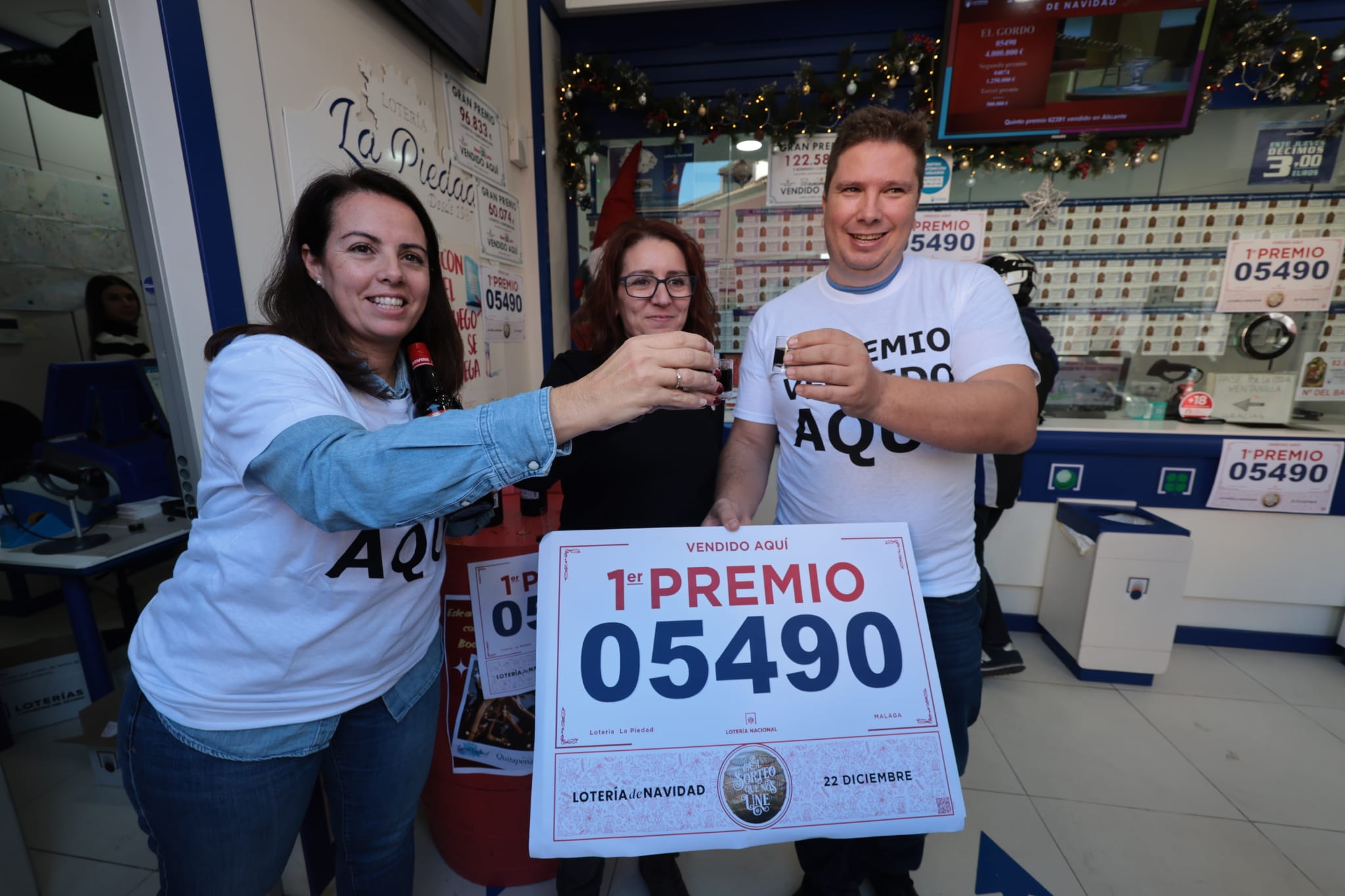 Celebración en la administración número 35 de Málaga capital, La Piedad, ubicada en el barrio del Molinillo.