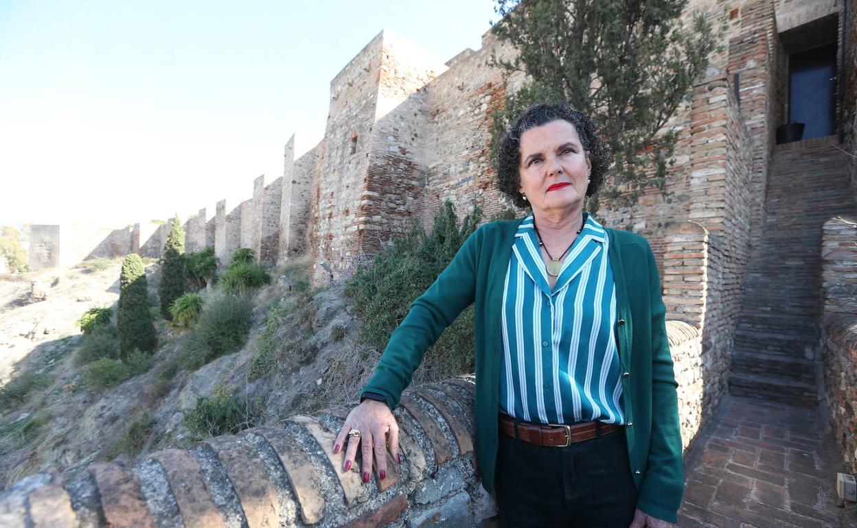 Fanny de Carranza, en la terraza de la oficina que ha ocupado en los últimos años en la Alcazaba