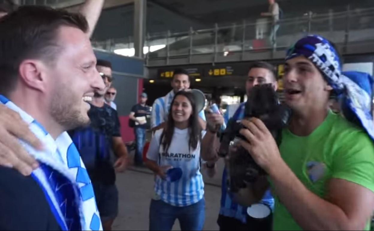 'Steven', a su llegada al aeropuerto de Málaga. 