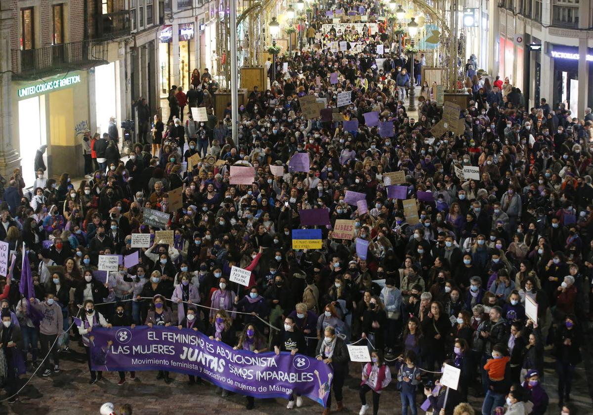 Manifestación del 8-M de 2022 en Málaga