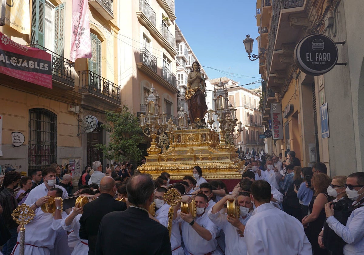 Salida procesional del Cristo Resucitado en la Semana Santa de 2022.