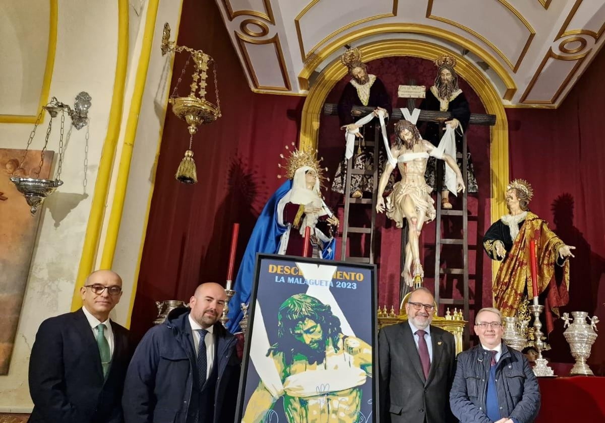 Manuel Torres, José Carlos Torres, Jesús Díaz y Salvador de los Reyes en la presentación del cartel.