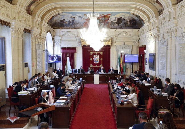 Vista general del pleno del Ayuntamiento de Málaga.