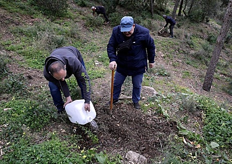 Imagen secundaria 1 - Diferentes momentos de la acción de este lunes. 