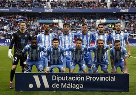 Once inicial del Málaga en el partido del domingo en La Rosaleda.