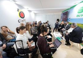 Lleno en en la sala de presentaciones de Turespaña