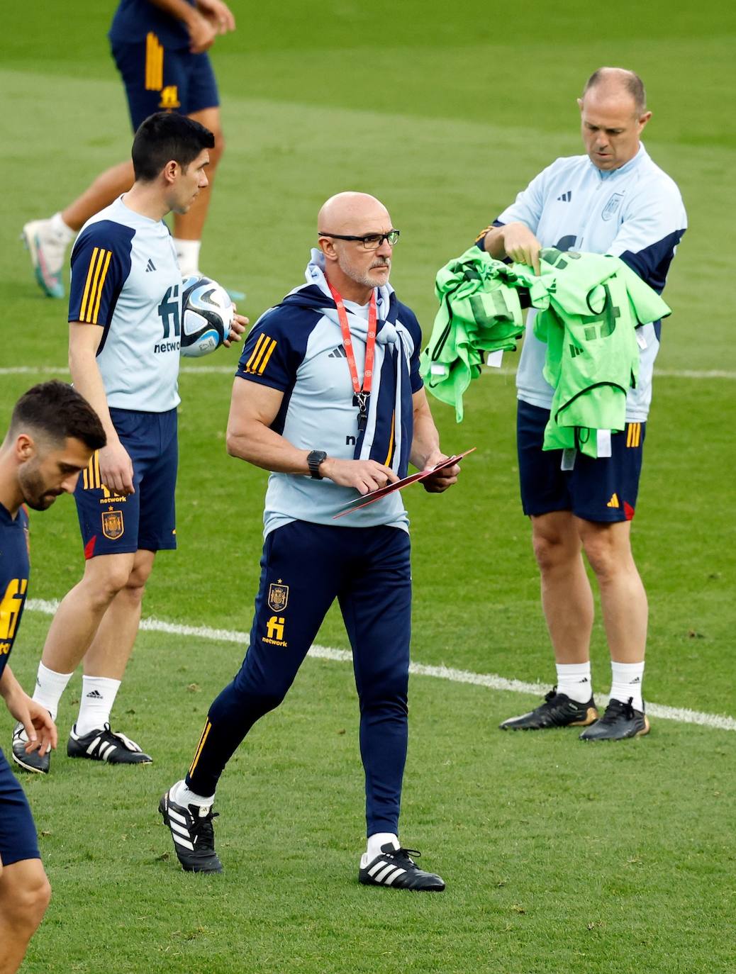 Entrenamiento de la selección española de fútbol en La Rosaleda