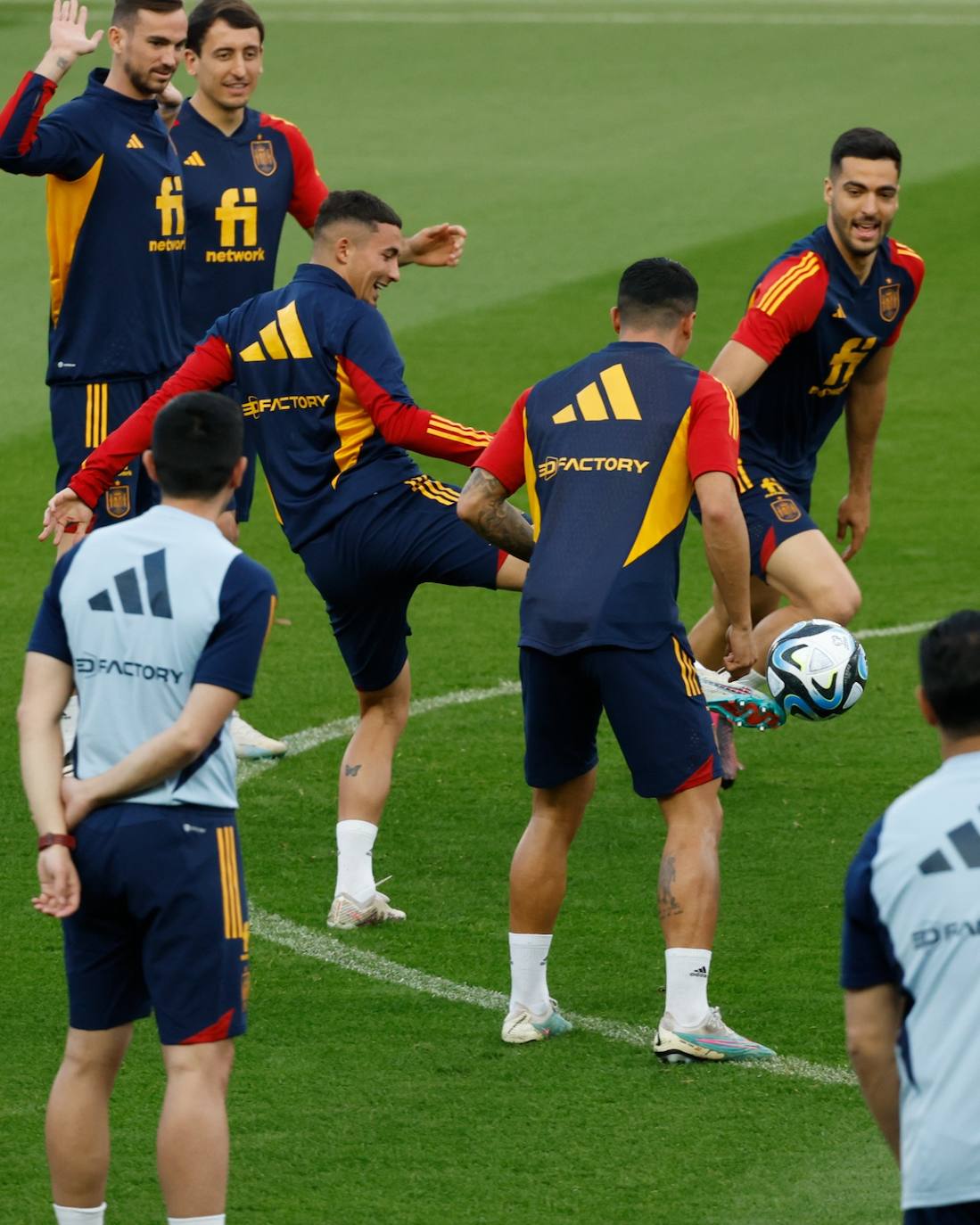 Entrenamiento de la selección española de fútbol en La Rosaleda