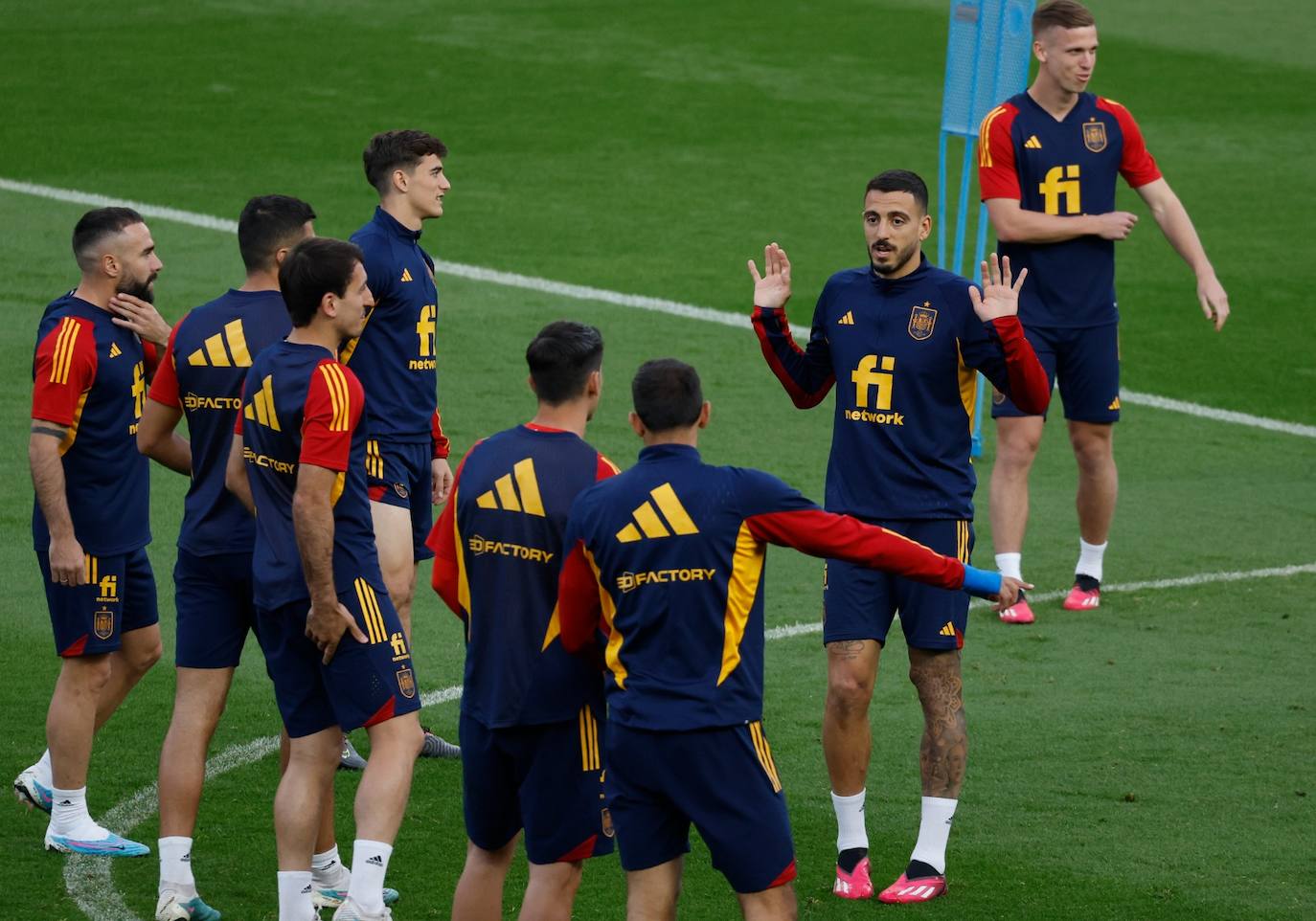 Entrenamiento de la selección española de fútbol en La Rosaleda