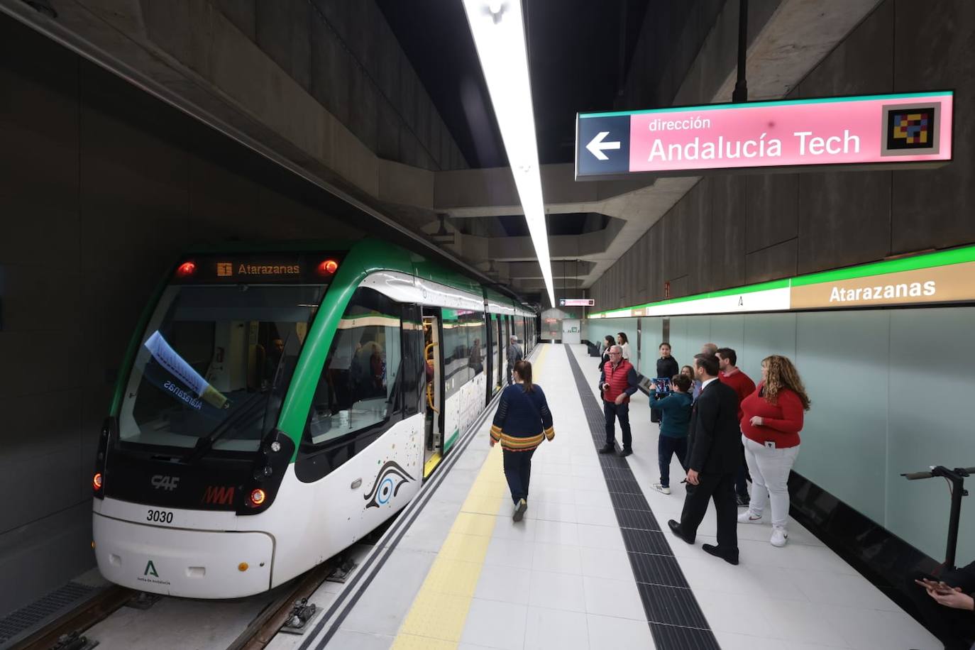 Inauguración de la llegada del Metro de Málaga al Centro