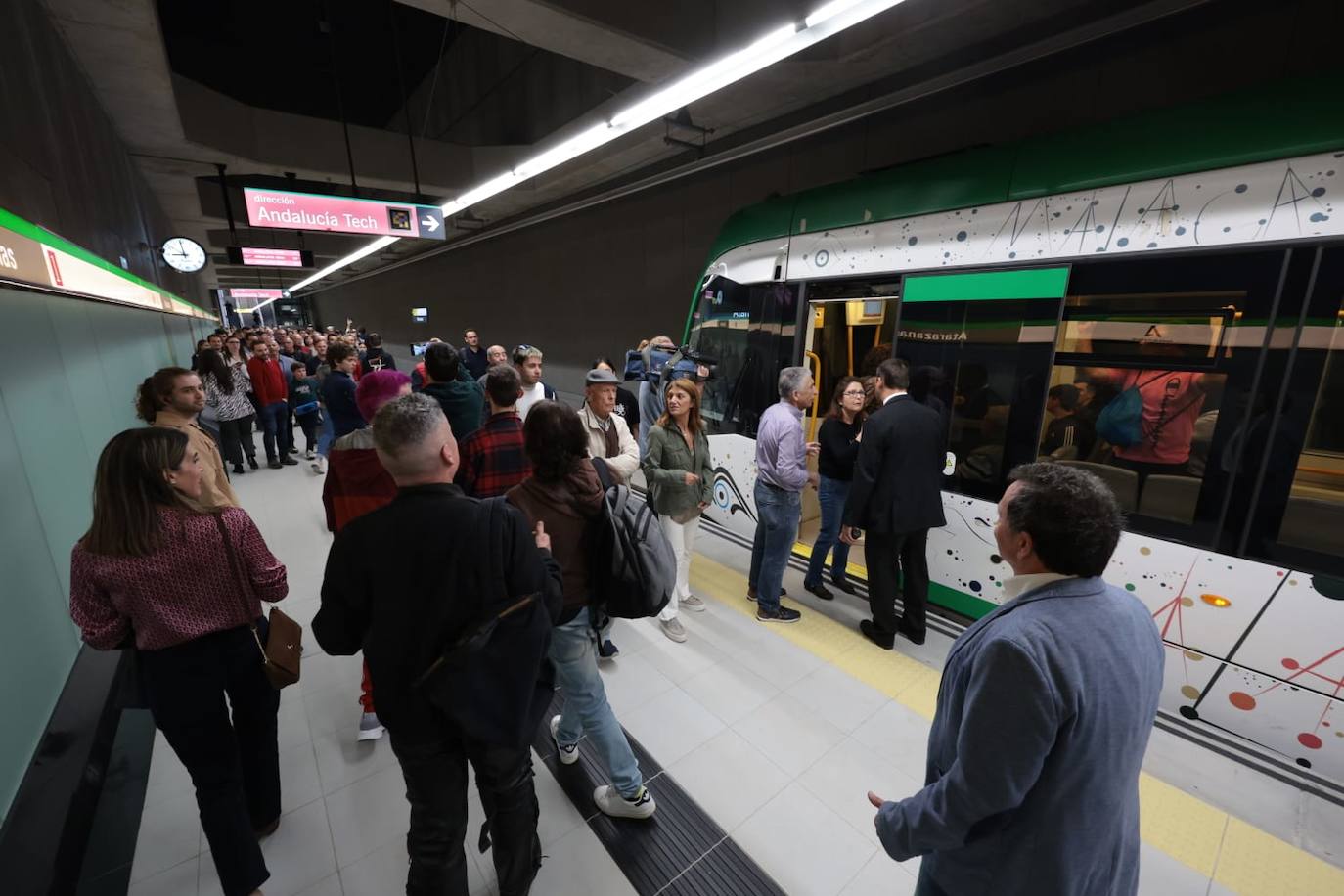 Inauguración de la llegada del Metro de Málaga al Centro