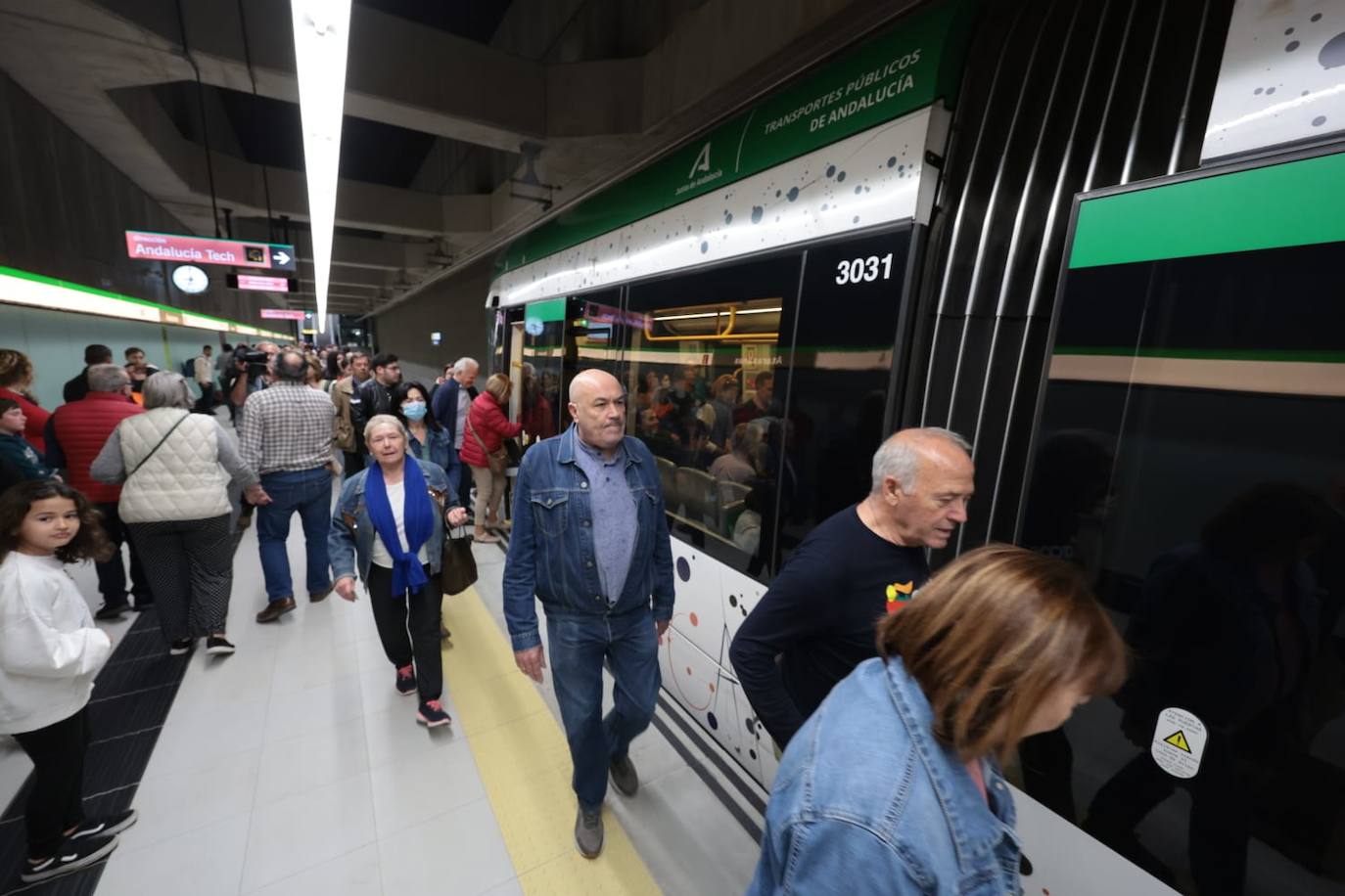 Inauguración de la llegada del Metro de Málaga al Centro