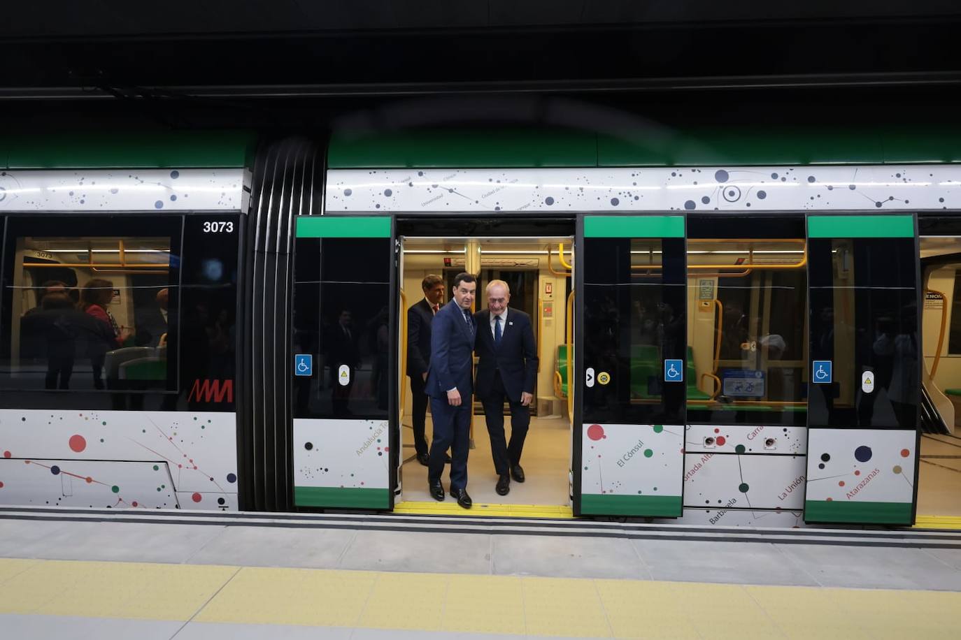 Inauguración de la llegada del Metro de Málaga al Centro