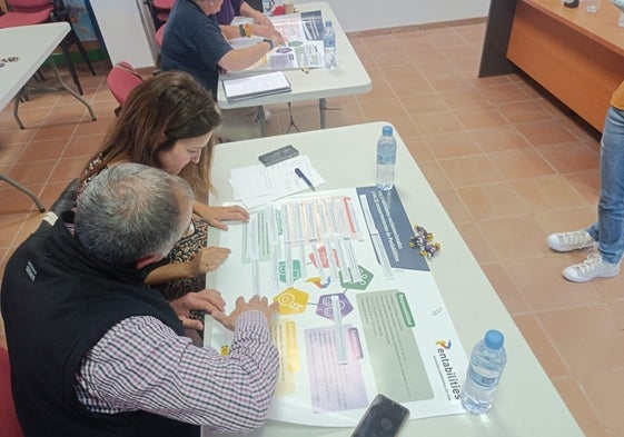 Un grupo de profesores, durante la sesión formativa en La Noria.