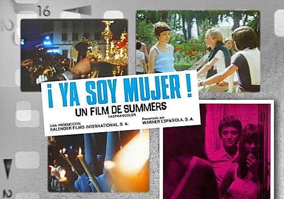 Fotogramas de la película con escenas de la Semana Santa y la Cofradía del Amor.