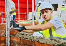 Alumno de un curso de la Fundación Laboral de la Construcción.