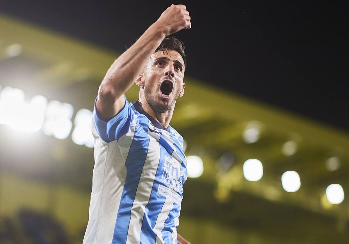 Chavarría celebra su gol el pasado viernes ante el Villarreal B.