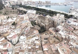 Recreación del tejado a dos aguas para la Catedral de Málaga.