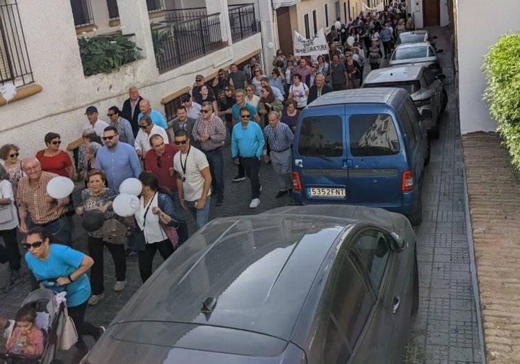 Imagen de la manifestación, este jueves por las calles veleñas.