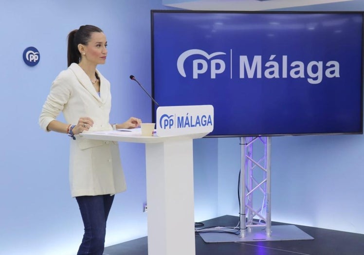 Pérez de Siles, en la rueda de prensa que dio la semana pasada en la sede del PP en Málaga.