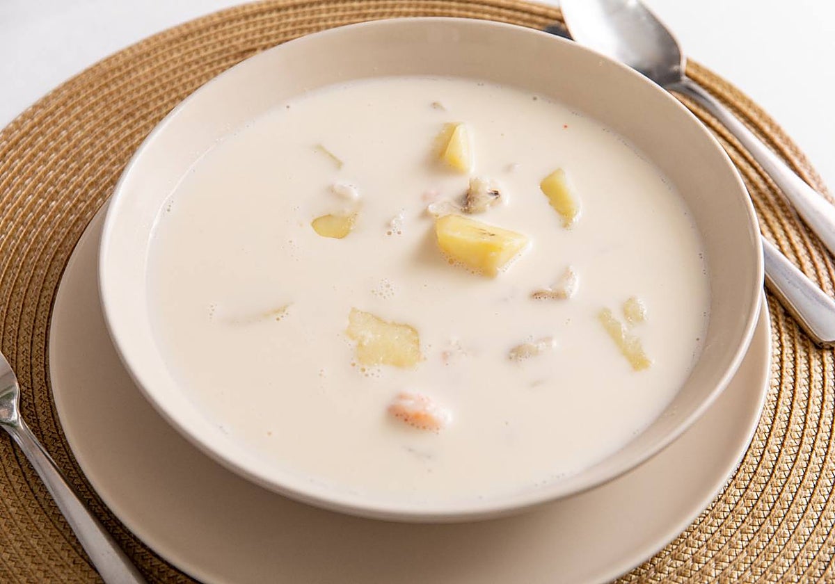 Gazpachuelo con arroz.