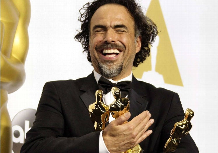 Alejandro González Iñárritu, con los premios Oscar por 'Birdman'.