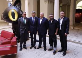 Sergio Corral, José Manuel Domínguez, Bernard Ruiz-Picasso, Javi Calleja y Manolo Castillo, al comienzo del acto.