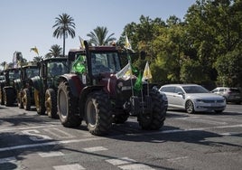 Imagen de archivo de una protesta contra la PAC en Sevilla.