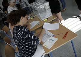 Vista de una mesa electoral en los comicios locales de 2019.