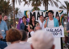 Toni Morillas interviene en el arranque de campaña de Con Málaga, en Huelin.