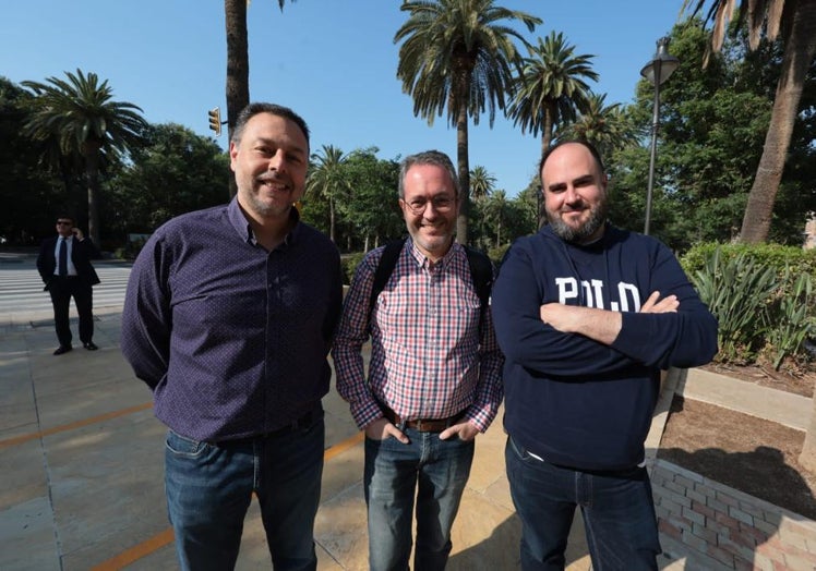 Chus Heredia (Cs), Jesús Espino (PP) y Samuel García (PSOE).