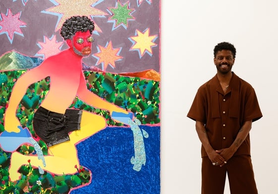 Devan Shimoyama, junto al cuadro de 'La estrella'.