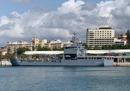 Parte de la flotilla de la OTAN, esta mañana en el muelle 2 del Puerto de Málaga.