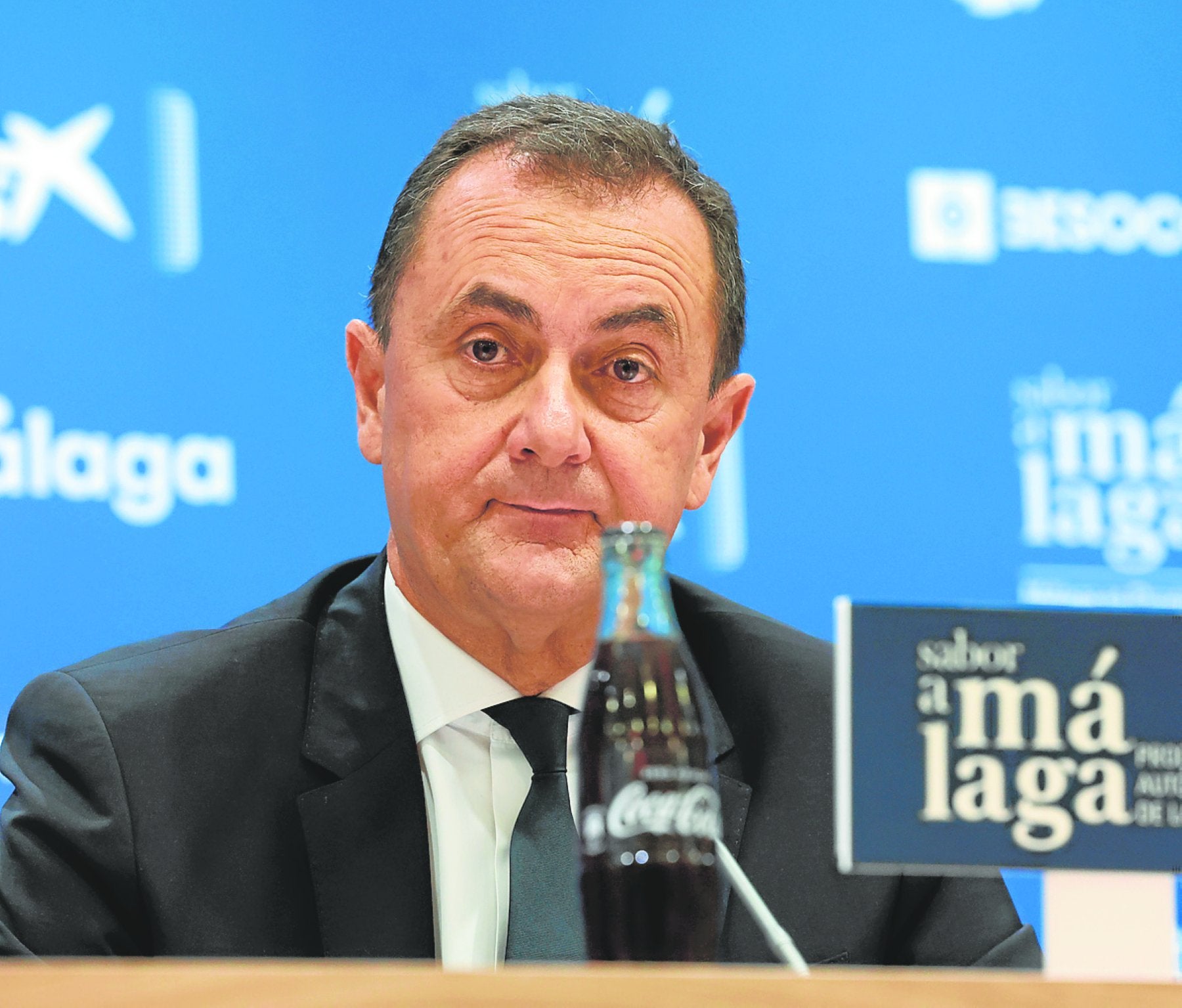 José María Muñoz, administrador del Málaga, durante su comparecencia el martes. salvador salas