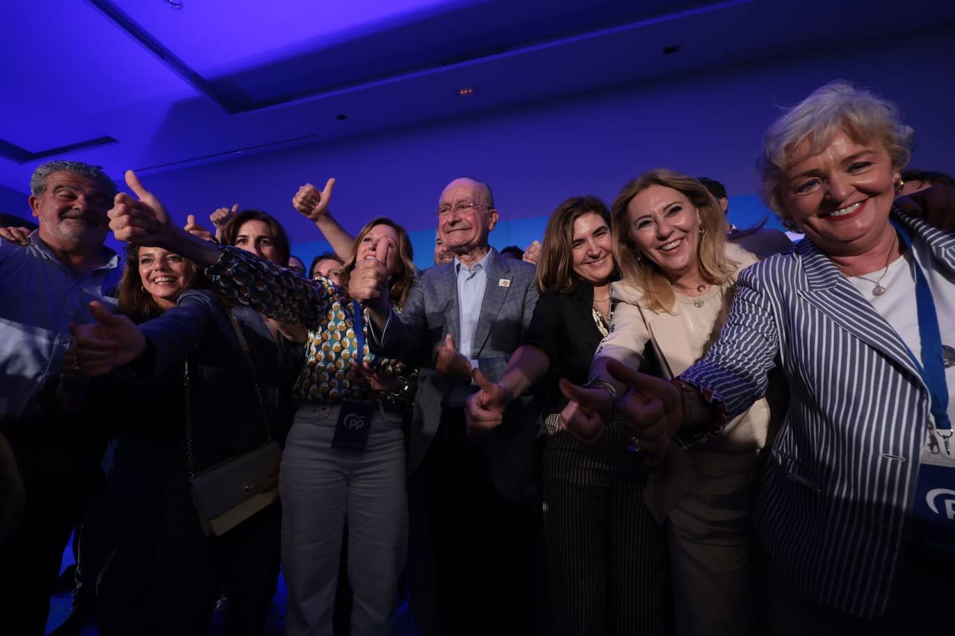 Alegría en la sede de la noche electoral del PP en Málaga, en el hotel NH.