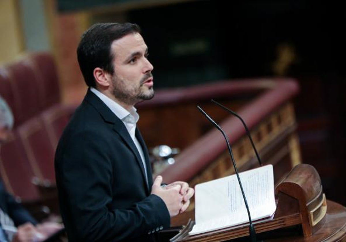 Garzón en una intervención en el Congreso de los Diputados.