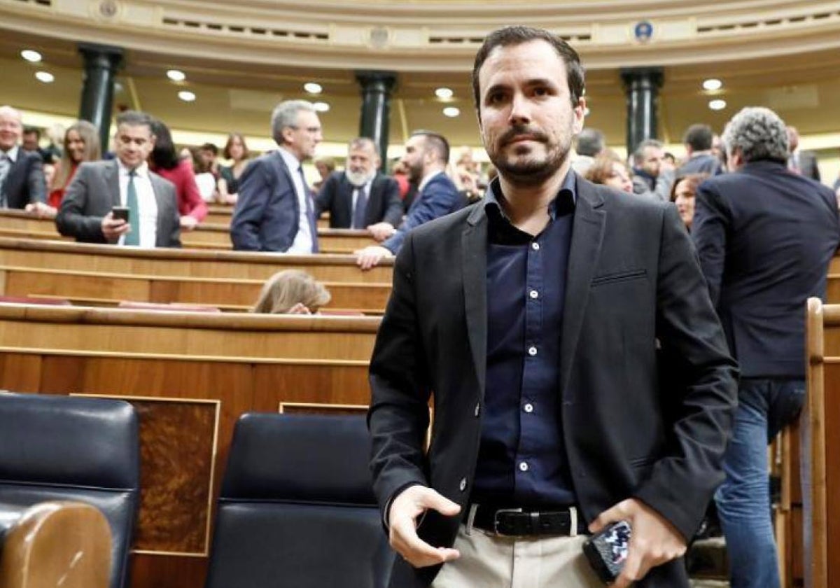 Garzón, en el Congreso de los Diputados.